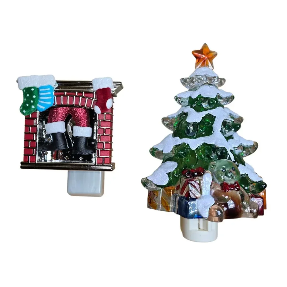 Lot of 2 Christmas night light Tree and Bath & Body Works Diffuser, LN Cond